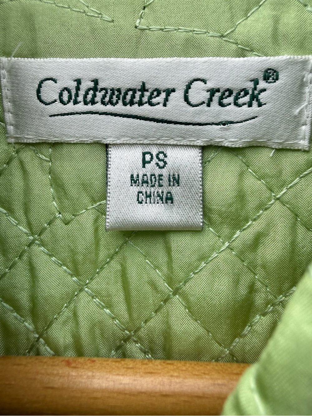Coldwater Creek Bright Lime Green Lightweight Quilted Jacket, Petite Small, NWOT - Picture 3 of 6